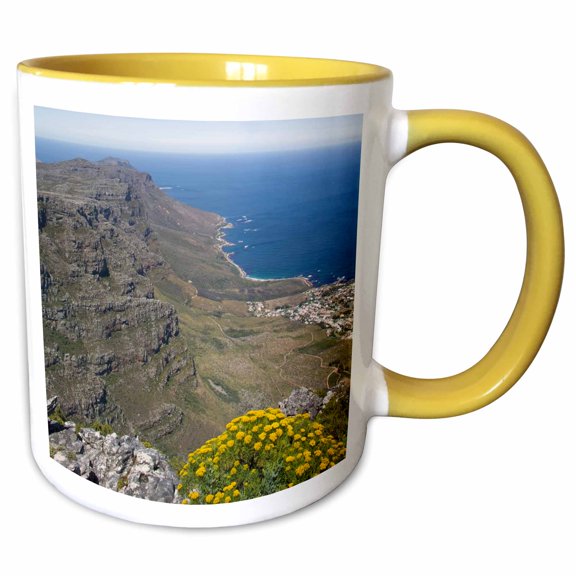 3drose, South Africa, Cape Town, Table Mountain, Cape Peninsula-af42 Pso0192 - Paul Souders, 11oz Two-tone Yellow Mug
