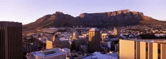South Africa Cape Town and Table Mountain Canvas Art - Panoramic Images (36 x 13)