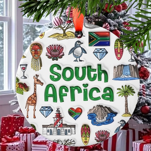 South Africa Christmas Ornament, Ceramic/Acrylic Ornament, Gift for Mom, Romantic Valentine Decoration, Holiday Festival Ornament, Treasured Memory 2025