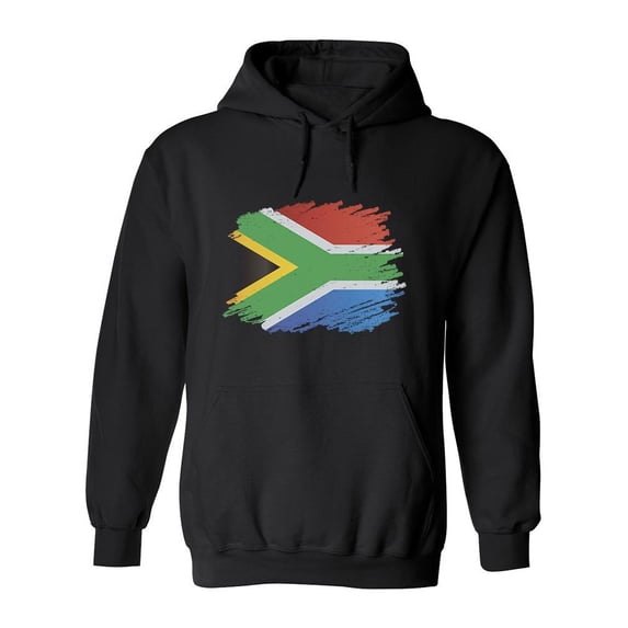 South Africa Flag Brush Style Hoodie Men -Image by Shutterstock, Male x-Large