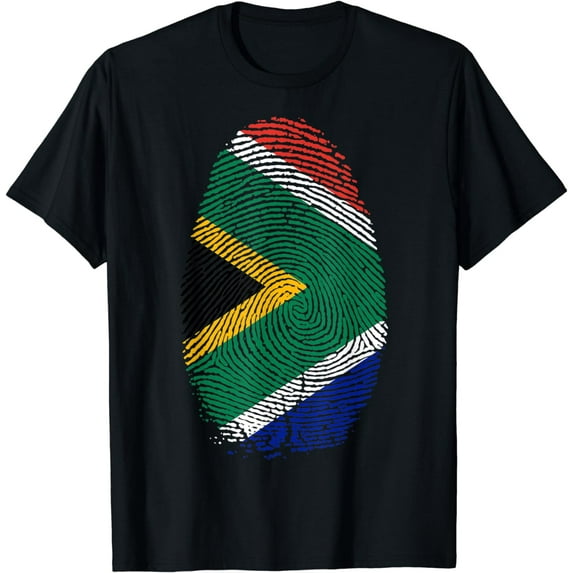 South Africa Flag Fingerprint DNA Gift South Africans T-Shirt