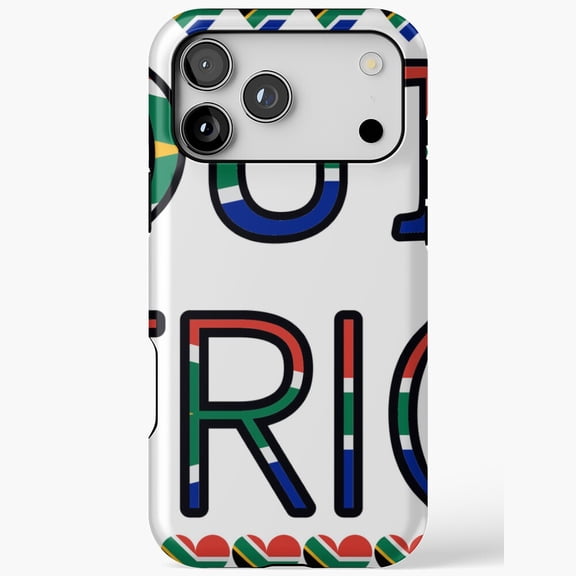 South Africa Flag Letters Hearts iPhone Case 17 11 12 13 14 15 16 Pro Max