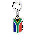 thumbnail image 1 of South Africa Flag Swivel Keychain Dog Tag Stainless Steel or 18k Gold, 1 of 10
