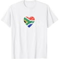 thumbnail image 1 of South Africa Flag With Heartbeat Pride Grunge African Flag T-ShirtMen and women, Black T-shirt, size: Extra large S-4XL, 1 of 4