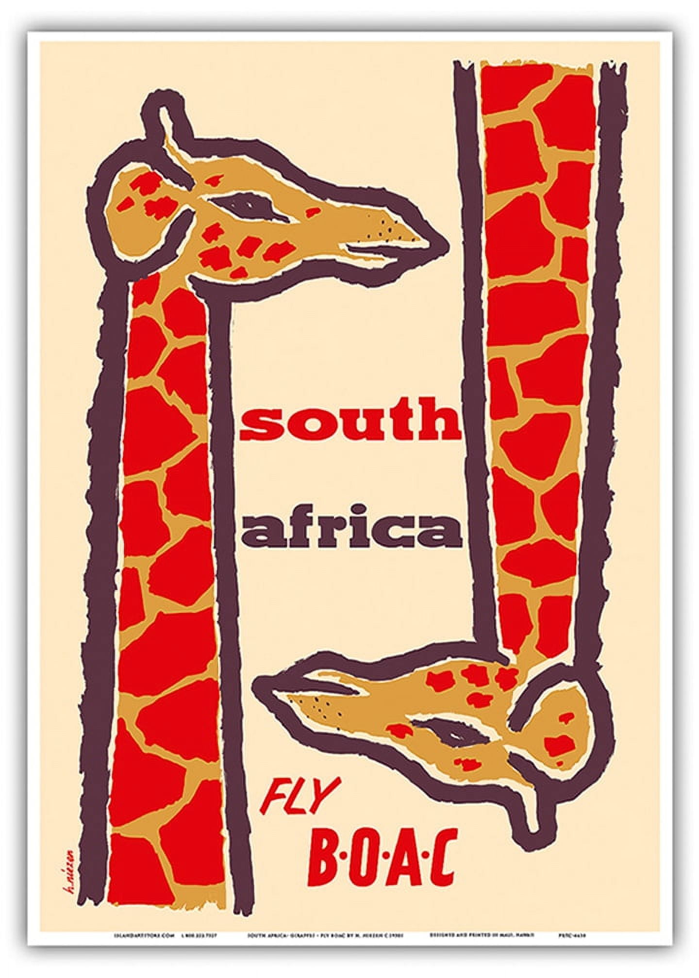 South Africa - Giraffes - Fly BOAC (British Overseas Airways