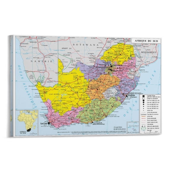 South Africa Map Posters Posters Art Print Wall Photo Paint Poster Hanging Picture Family Bedroom Decor Gift 12x18inch(30x45cm)