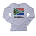 thumbnail image 1 of South Africa Olympic - Handball - Flag - Silhouette Women's Long Sleeve Grey T-Shirt, 1 of 2