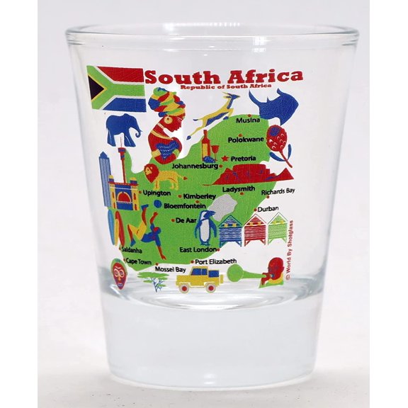South Africa (RSA) Landmarks and Icons Collage Shot Glass