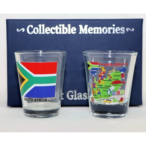 South Africa (RSA) Souvenir Boxed Shot Glass Set (Set of 2)