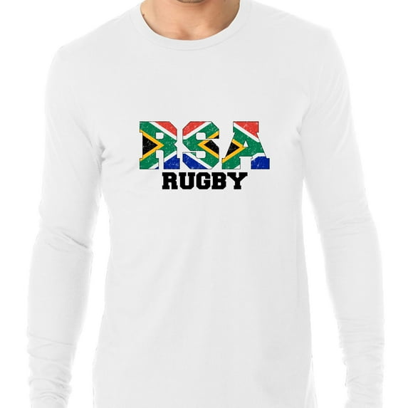 South Africa Rugby - Olympic Games - Rio - Flag Men's Long Sleeve Grey T-Shirt