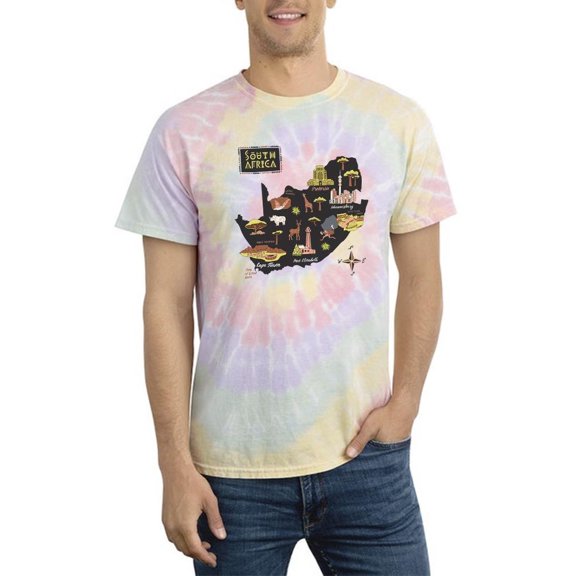 South Africa Tourism Map. Tie Dye Spiral Men -Image by Shutterstock, Male Medium