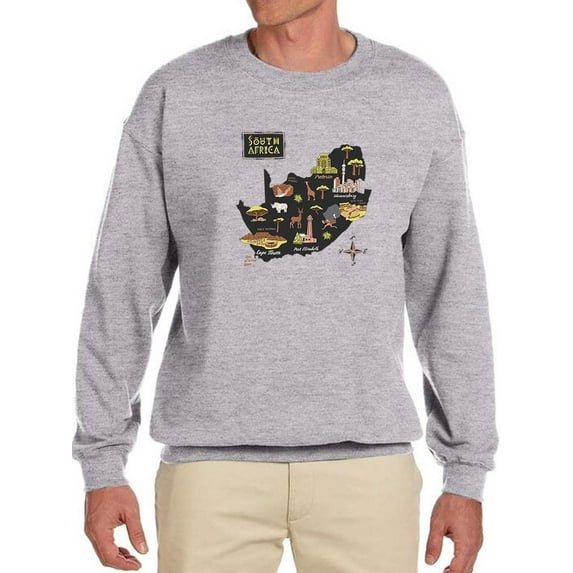 South Africa Tourist Map Sweatshirt Men -Image by Shutterstock, Male Medium