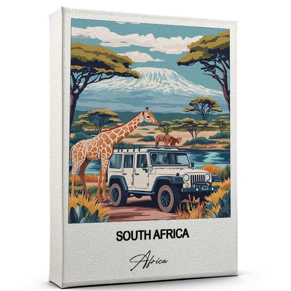 South Africa Travel Art Canvas Modern Wall Art Inspired by Africa Canvas Great Gift for Travel Lovers Ready to Hang