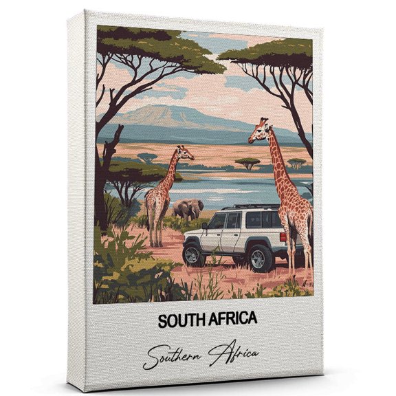 South Africa Travel Poster Canvas Southern Africa Canvas Unique Gift Idea for Home, Office, or Living Space