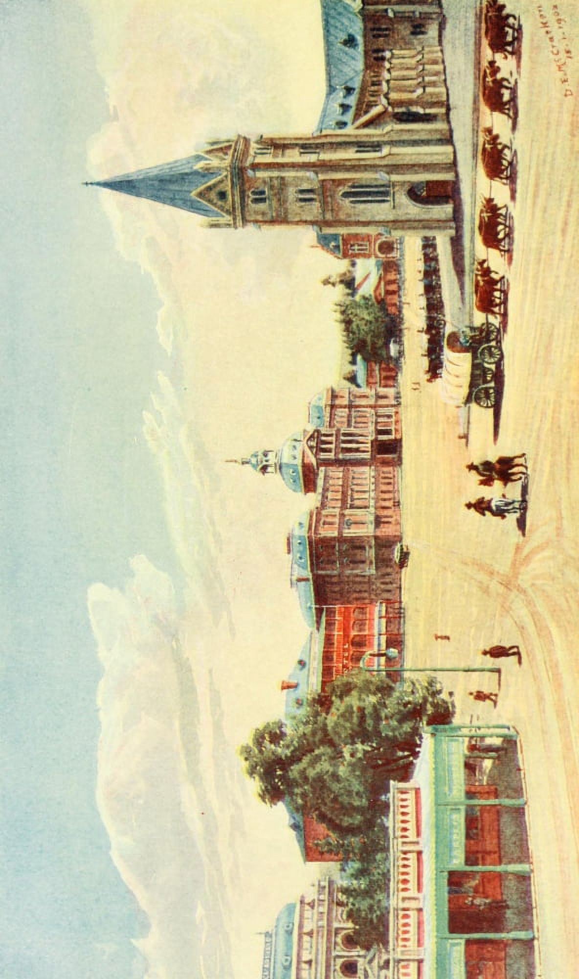 South Africa & the Transvaal War 1900 Church Square Pretoria Canvas Art - Donald E MacCracken (18 x 24)