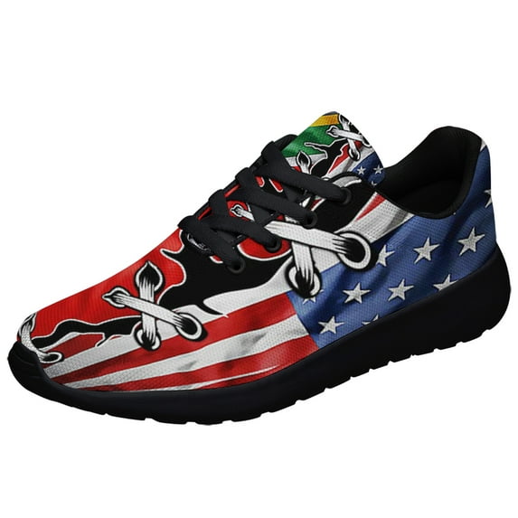 South African And American flag Shoes Sneakers Black Size 7.5