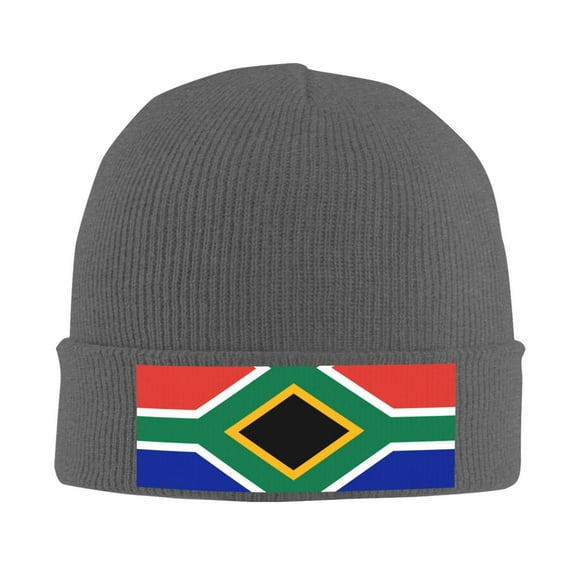 South African Flag Beanie Hat Knit Hat Skull Cap for Men Women Winter Hat Deep Heather