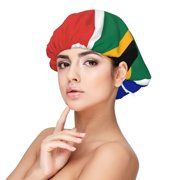 South African Flag Sleep Cap Satin Bonnet Night Sleeping Soft Hair Turbans For Women