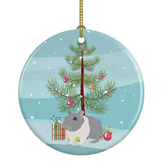 South African Hamster Merry Christmas Ceramic Ornament 2.8 in x 2.8 in