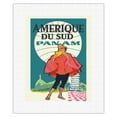 thumbnail image 1 of South America (Amerique Du Sud) - Pan American World Airways - Vintage Airline Travel Poster c.1960s - Fine Art Rolled Canvas Print 11in x 14in, 1 of 4