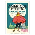 thumbnail image 1 of South America (Amerique Du Sud) - Pan American World Airways - Vintage Airline Travel Poster c.1960s - Master Art Print 10in x 14in, 1 of 4