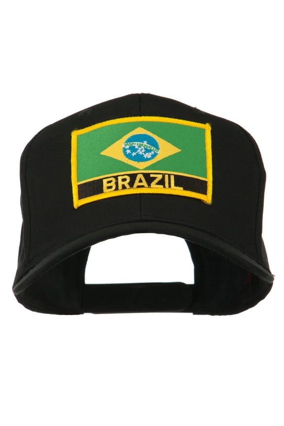 South America Brazil Flag Patched High Pro Style Cap - Black OSFM