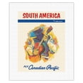 thumbnail image 1 of South America - Fly Canadian Pacific Air Lines - Vintage Airline Travel Poster by Maurice Logan c.1934 - Fine Art Rolled Canvas Print 11in x 14in, 1 of 4