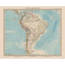 Historic Map - South America - Stieler 1885 - 28.44 x 23 - Vintage Wall Art