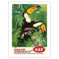thumbnail image 1 of South America - Tocu Toucans - SAS Scandinavian Airlines System - Vintage Airline Travel Poster by Otto Nielsen c.1952 - Fine Art Matte Paper Print (Unframed) 20x26in, 1 of 4