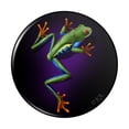 thumbnail image 1 of South American Tree Frog Neon Pinback Button Pin, 1 of 5