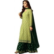 South Asian Wear Indian Pakistani Salwar Kameez Suits Designer Sharara Plazzo Outfits  Pista Green, 6XL - 54
