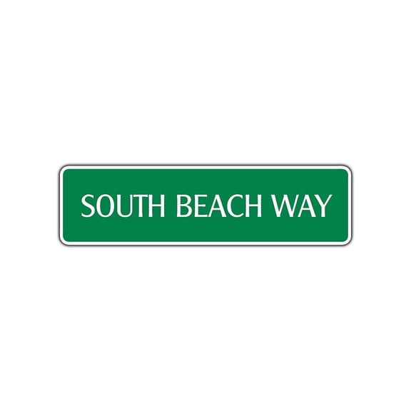 South Beach Avenue Florida Street Sign Sushi Bar Cafe Restaurant Shop Wall Décor 4x18