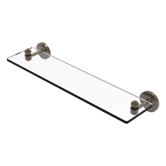 South Beach Collection Glass Vanity Shelf with Beveled Edges - Antique Brass / 22 Inch