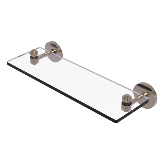 South Beach Collection Glass Vanity Shelf with Beveled Edges - Antique Pewter / 16 Inch