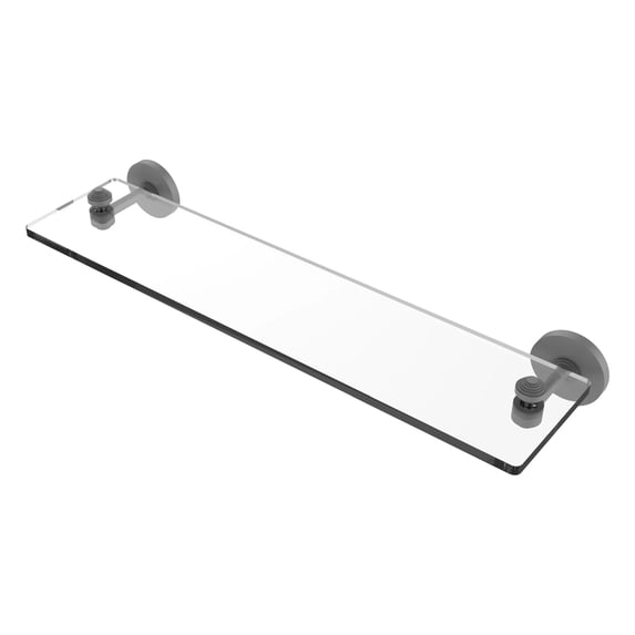 South Beach Collection Glass Vanity Shelf with Beveled Edges - Matte Gray / 22 Inch