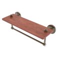 thumbnail image 1 of South Beach Collection Solid IPE Ironwood Shelf with Integrated Towel Bar - Antique Brass / 16 Inch, 1 of 11