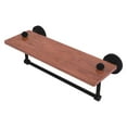 thumbnail image 1 of South Beach Collection Solid IPE Ironwood Shelf with Integrated Towel Bar - Matte Black / 16 Inch, 1 of 11