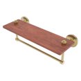 thumbnail image 1 of South Beach Collection Solid IPE Ironwood Shelf with Integrated Towel Bar - Satin Brass / 16 Inch, 1 of 11