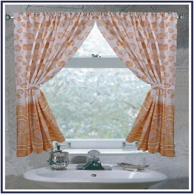 "South Beach" Fabric Window Curtain Panel Pair