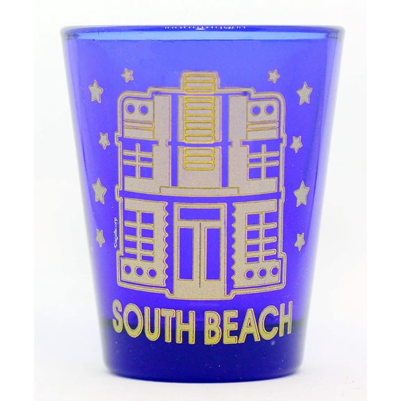 South Beach Florida Cobalt Blue Shot Glass