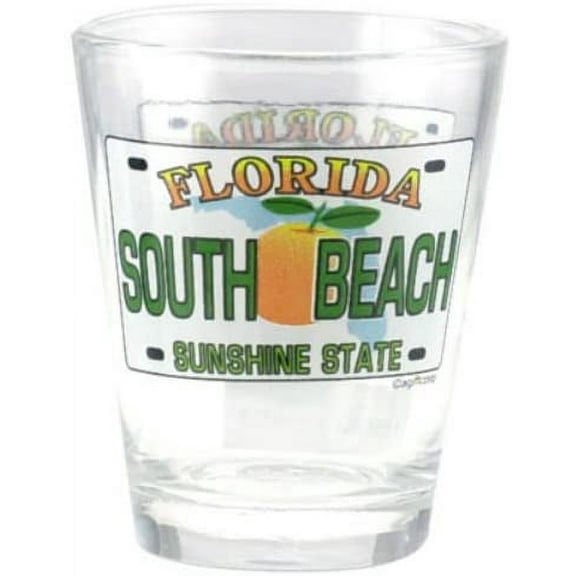South Beach Florida License Plate Shot Glass