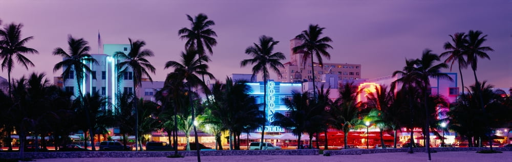 South Beach Miami Beach Florida USA Canvas Art - Panoramic Images (36 x 12)