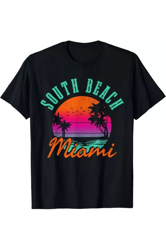 South Beach Miami Retro Florida Usa Souvenir Gift T-Shirt Unisex S-5XL Hot Trending Shirt, Vintage Birthday Gift