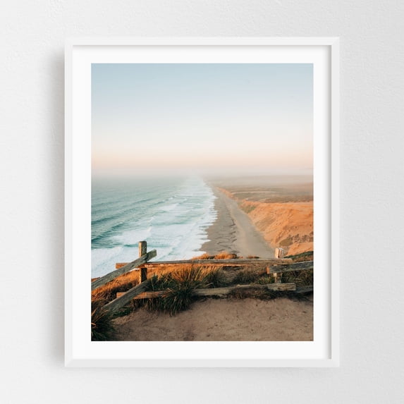 South Beach Overlook, Point Reyes 02 - Point Reyes Station California Photography White Framed Wall Art Print 16 x 20 inches