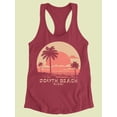 thumbnail image 1 of South Beach Palm Tree Sunset Racerback Tank Women's -SelectDesign, 1 of 4