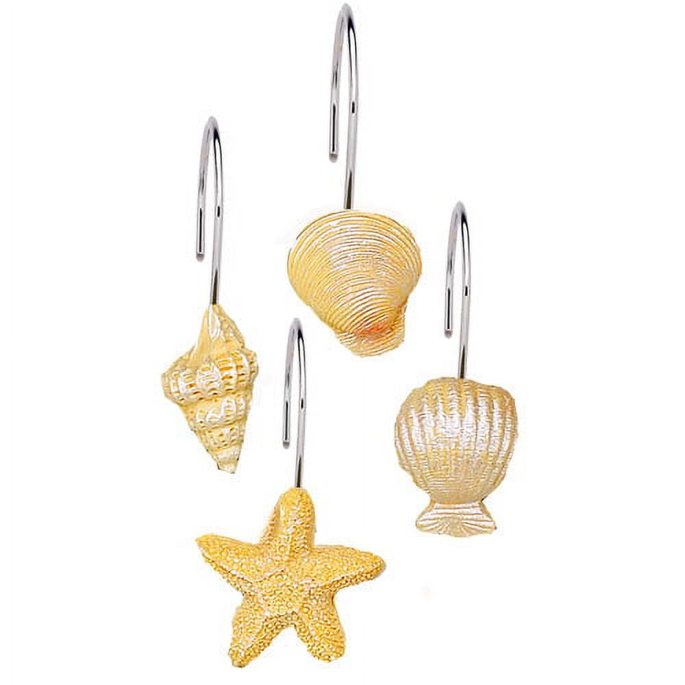 "South Beach" Resin Shower Curtain Hooks in Ivory - Walmart.com