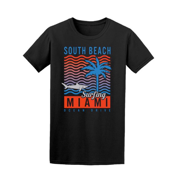 South Beach Surfing Miami Ocean T-Shirt Men -Image by Shutterstock, Male Medium