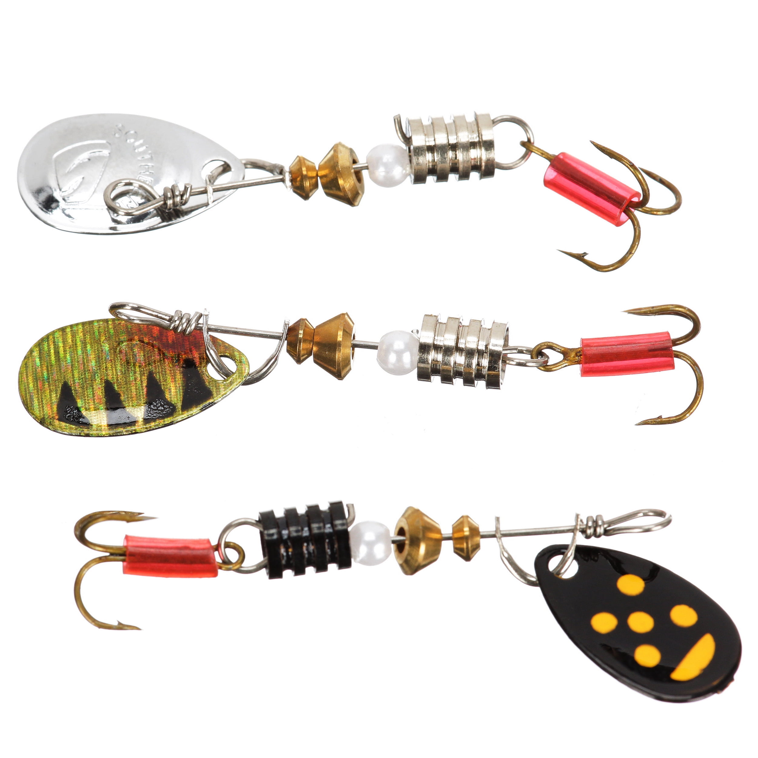 South Bend Classic Spinner Trout Fishing Lure, Assorted Colors, 1/12 Ounce,  3-pack, Spinnerbaits