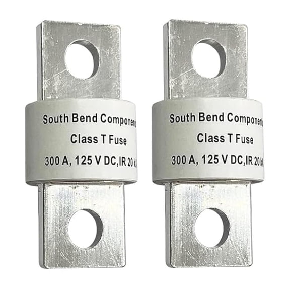 South Bend Components 300A Class T Fast Blow Fuse, 125V, High Current Protection for Marine, RV, Off-Grid Systems & Battery Banks, Through-Hole Mount Design