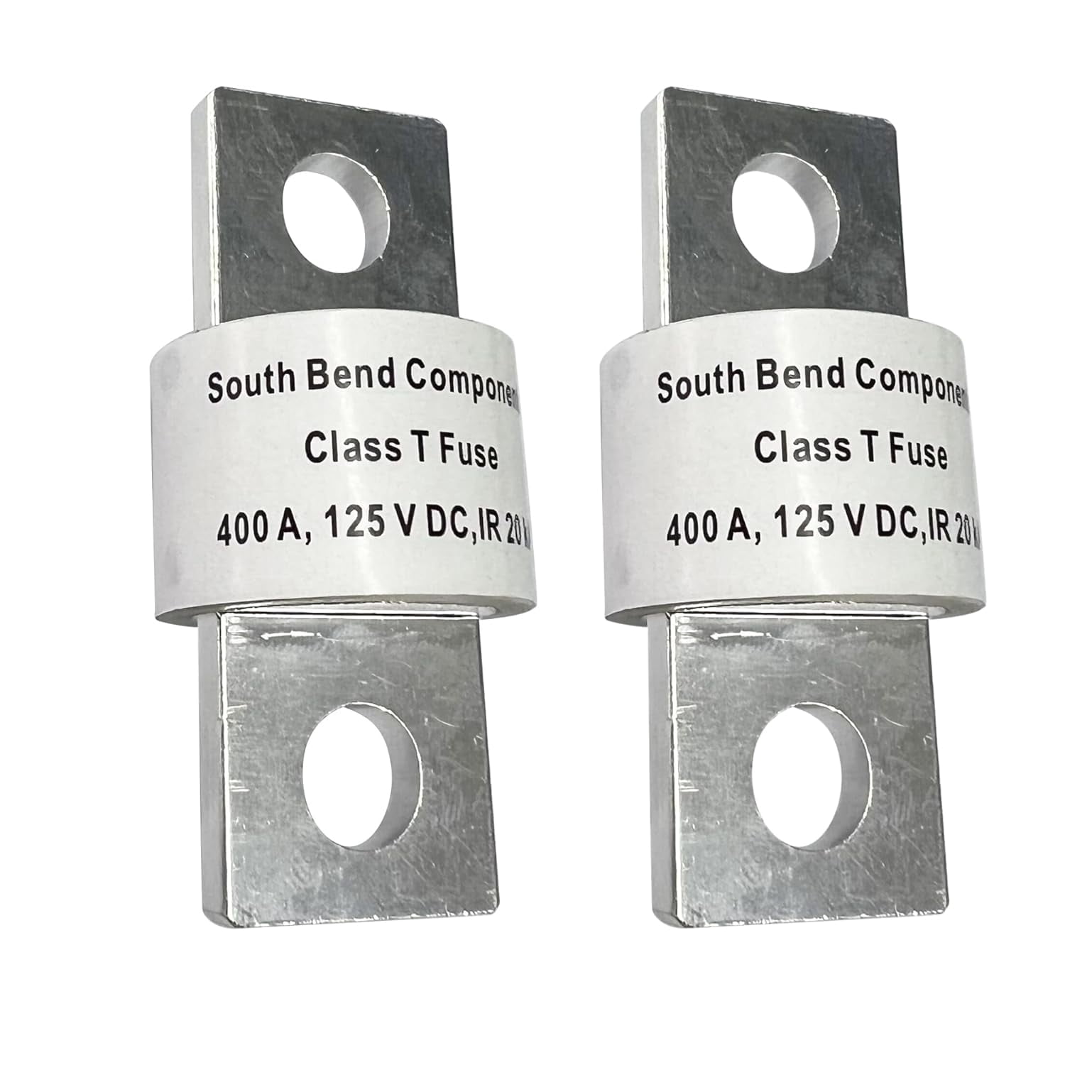 South Bend Components 400A Class T Fast Blow Fuse |400A | 125 Volts | High Current Protection for Marine, RV, Off-Grid Systems, and Battery Banks | Durable Through-Hole Mount Design (400A,2-Pack)